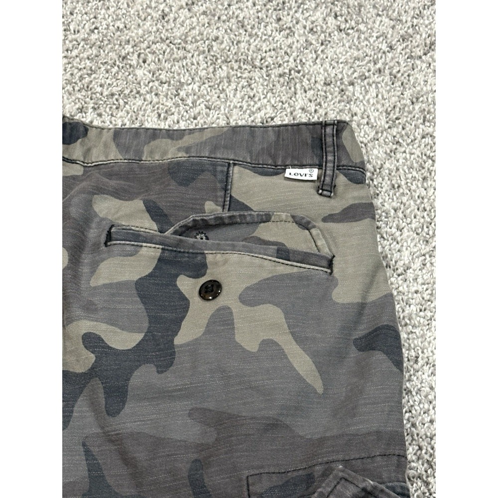 Levis Mens Camo Cargo Shorts Green Brown Camouflage Ripstop Utility Pockets
